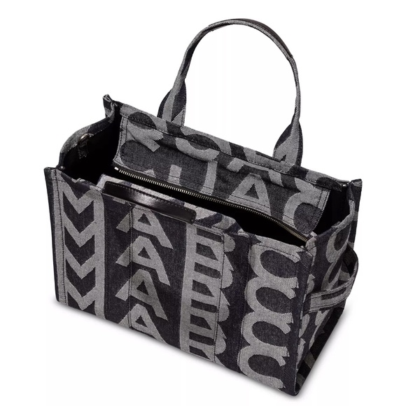 MARC JACOBS The Monogram Medium Denim Tote - Grey/Blue Wash - Picture 4 of 10
